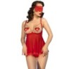 Chilirose - Cr 4715 Set Babydoll Cuatro Piezas Rojo de Chilirose Babydolls - Talla L | Piumer