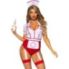 Leg Avenue - Disfraz Enfermera Sexy Rojo/Blanco de Leg Avenue Costumes - Talla S | Piumer