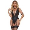Subblime - 954390 Body Sexy Con Ligueros Negro de Subblime Bodystockings - Talla L/XL | Piumer