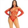 Leg Avenue - Body Crotchless Con Brillo Rojo de Leg Avenue Bodystockings | Piumer