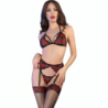 Chilirose - Cr 4468 Set Cuatro Piezas Rojo & Negro de Chilirose Sets - Talla L/XL | Piumer