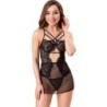 Livco Corsetti Fashion - Cielo Lc 20211 Camisa + Tanga Negro de Livco Corsetti Sets - Talla S/M | Piumer