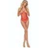 Passion - Bs114 Bodystocking Rejilla Rojo de Passion Woman Bodystockings | Piumer