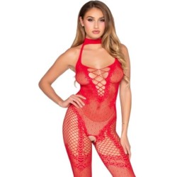 Leg Avenue - 89336 Bodystocking Sin Entrepierna Rojo - Talla Única de Leg Avenue Bodystockings | Piumer