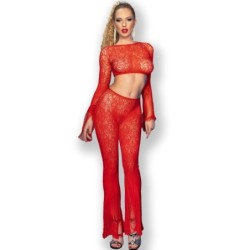 Chilirose - Cr 4648 Top & Pantalon Rojo S de Chilirose Sets - Talla L | Piumer