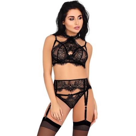 Livco Corsetti Fashion - Majalesa Lc 90526 Sujetador + Liguero + Panty Black L/Xl de Livco Corsetti Sets | Piumer