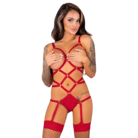 Livco Corsetti Fashion - Thiara Lc 20213 Set Body + Medias Roja L/Xl de Livco Corsetti Sets | Piumer