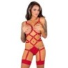 Livco Corsetti Fashion - Thiara Lc 20213 Set Body + Medias Roja L/Xl de Livco Corsetti Sets | Piumer