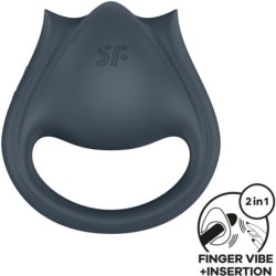 Satisfyer - Perfect Pair 2 Multivibrador 2 En 1 Anillo Para Pene & Estimulador De Dedo Gris | Piumer Erotic