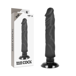 Vibrador Realístico 2-1 Natural Negro 20 Cm -O- 4 Cm de Basecock | Piumer Erotic