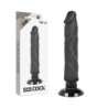 Vibrador Realístico 2-1 Natural Negro 20 Cm -O- 4 Cm de Basecock | Piumer Erotic