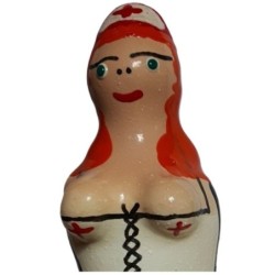 Preservativo Decorativo Pintado A Mano Enfermera Pelirroja de Condomerie | Piumer