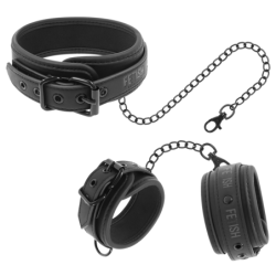 Fetish Submissive - Collar Y Esposas Cuero Vegano Con Forro De Neopreno de Fetish Submissive Bondage | Piumer