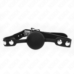 Kink - Mordaza De Bola 4 Cm De Silicona Modelo 1 Con Candado 60 X 2 Cm de Kink Collar & Gag | Piumer