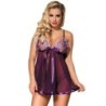 Subblime - Babydoll Con Lazo Y Detalles Brillantes Morado de Subblime Babydolls - Talla L/XL | Piumer